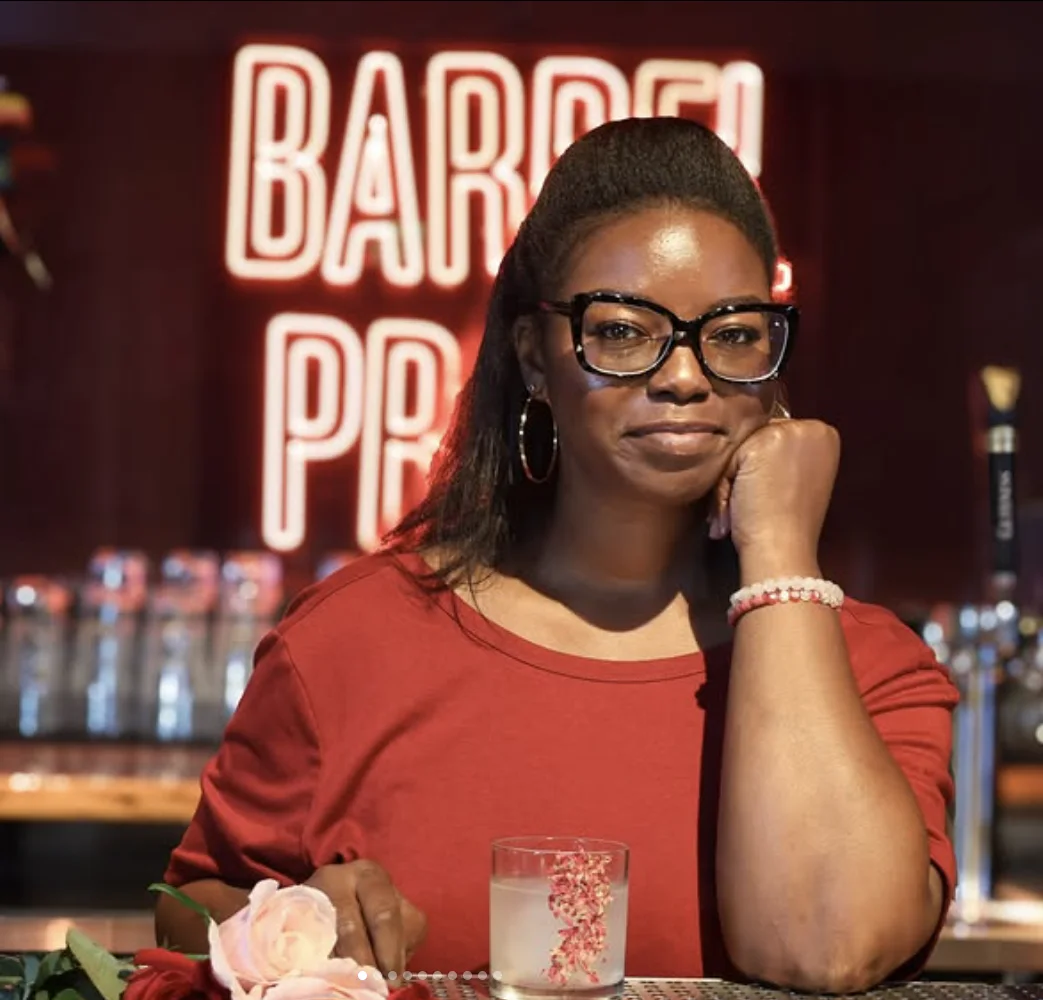 Guest bartender Kia Palmer behind the bar